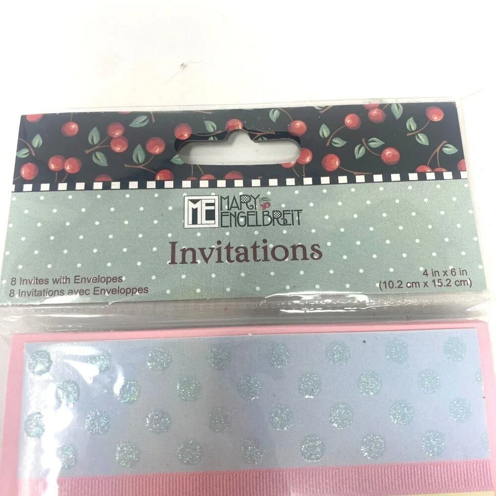 Mary Engelbreit 8 Party Invitations Have Your Cake and Eat It Too 4in x 6in